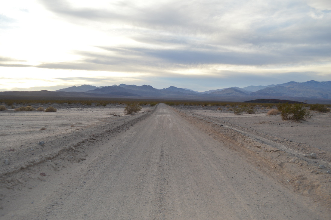 Quiet, stark dirt road in Death Valley