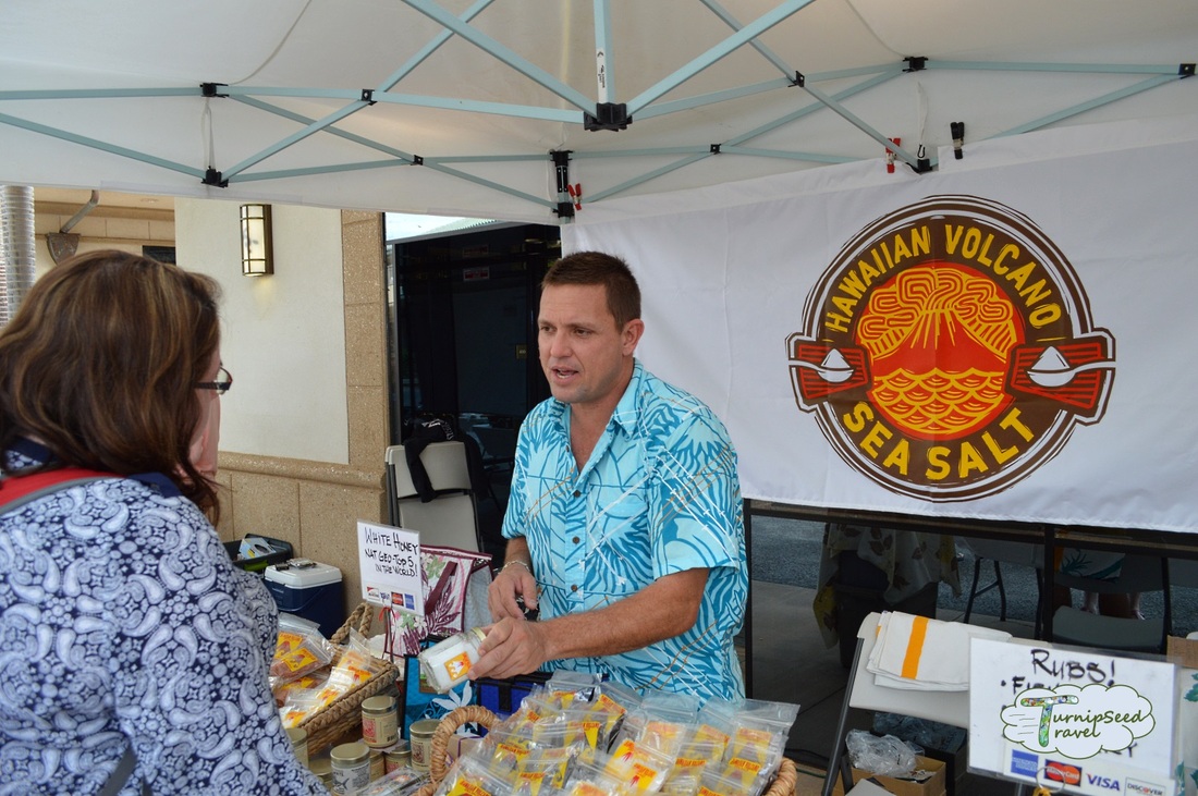 Hawaiian Volcano Sea Salt Company at a farmers' market