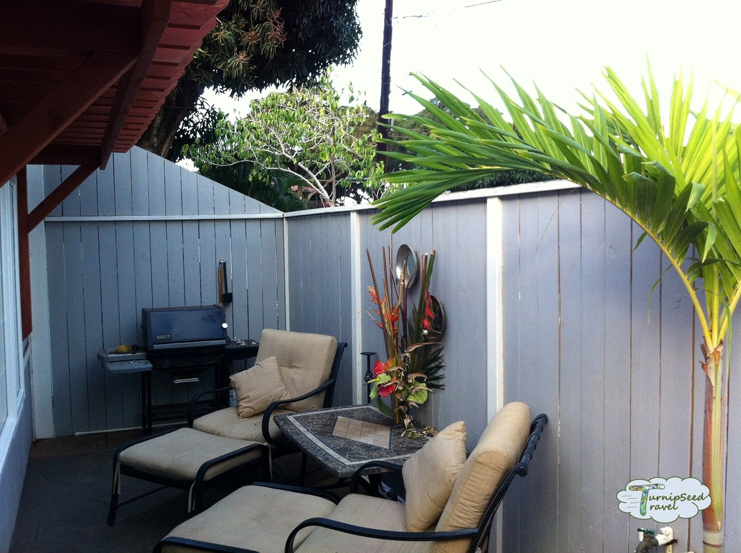 Private patio at a vacation house rental