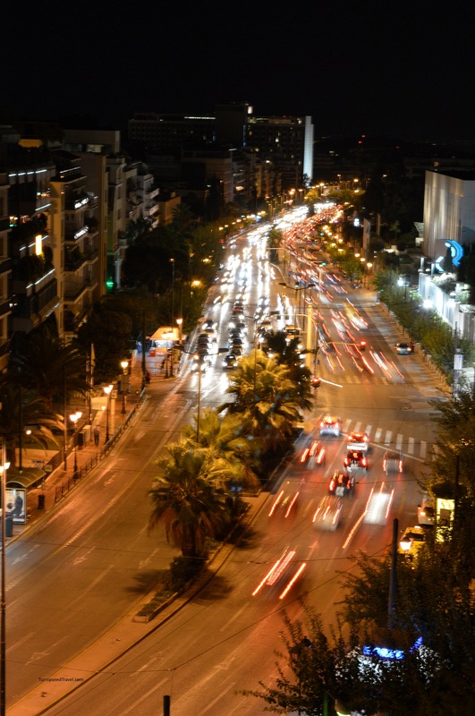Vasilissis Sofias Avenue at night Athens 