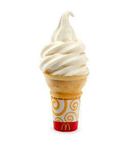 Classic fast food soft service ice cream cone