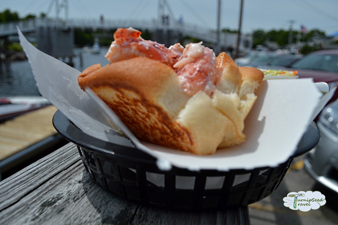 Toasted Maine lobster roll bun at the Lobster Shack, Maine