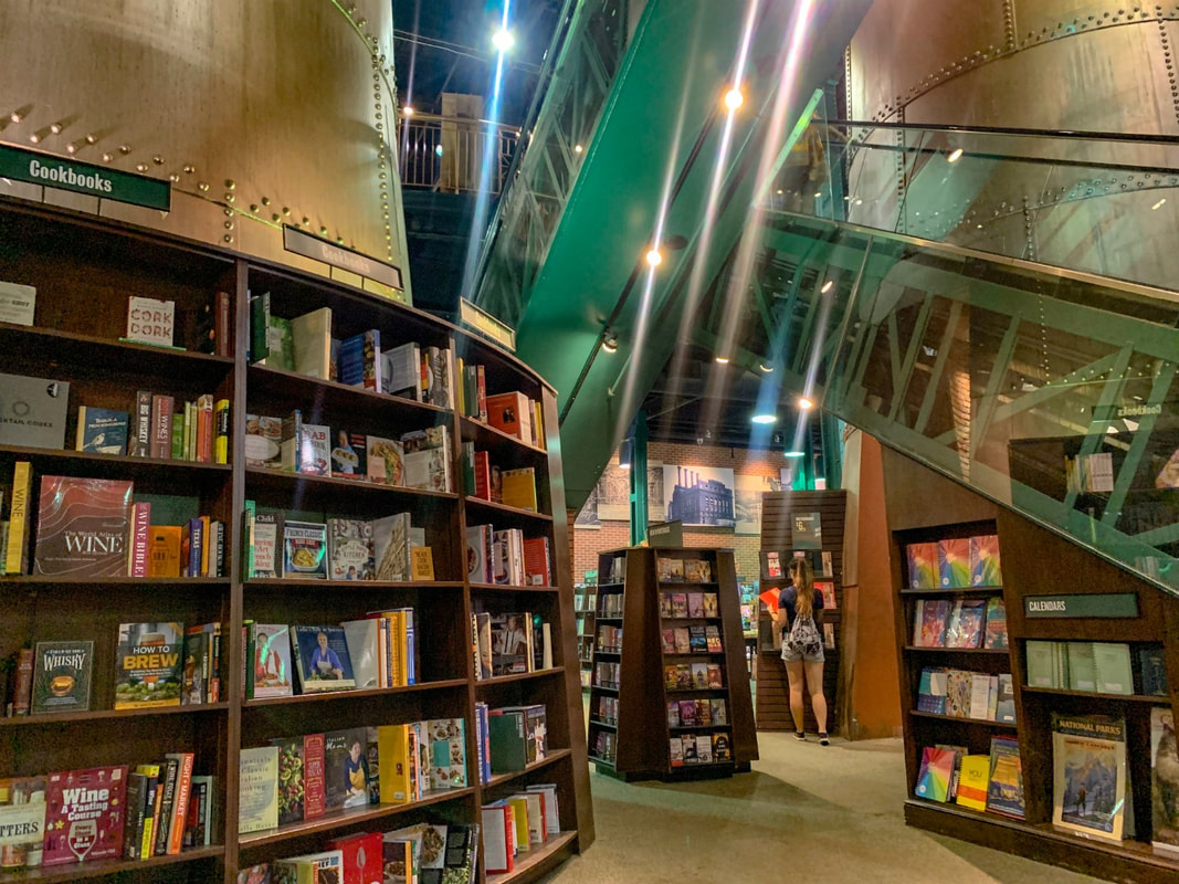 Barnes and Noble Baltimore old Power Plant Interior showing a funky staircase and multiple bookshelves Picture