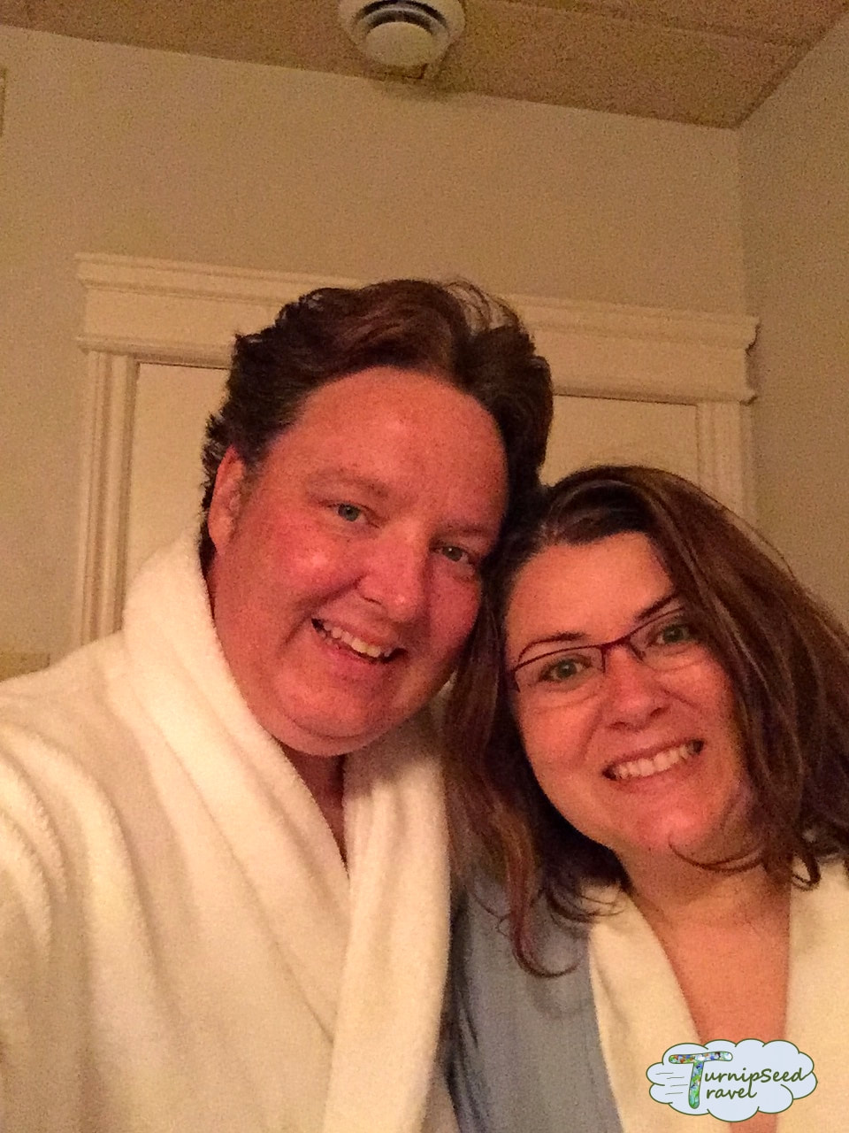 Mahogany salon and spa Carleton Place posing in bathrobes Picture