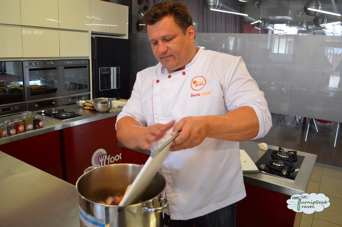 Preparing Stock Chef Parade Cooking Class Prague Picture