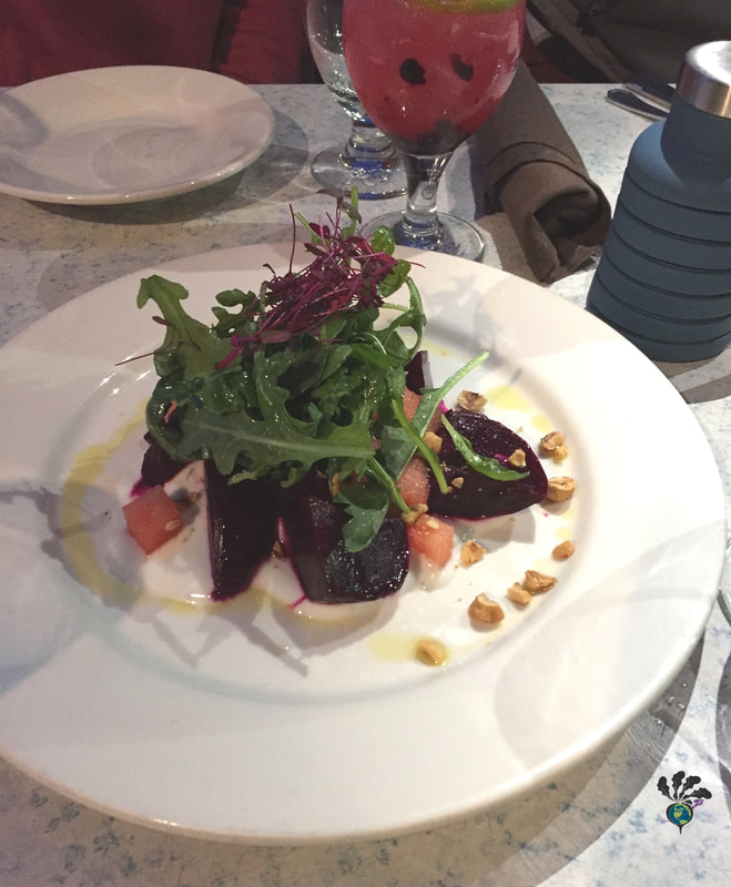 Belton Chalet dining room Beet salad with nuts and greens Picture