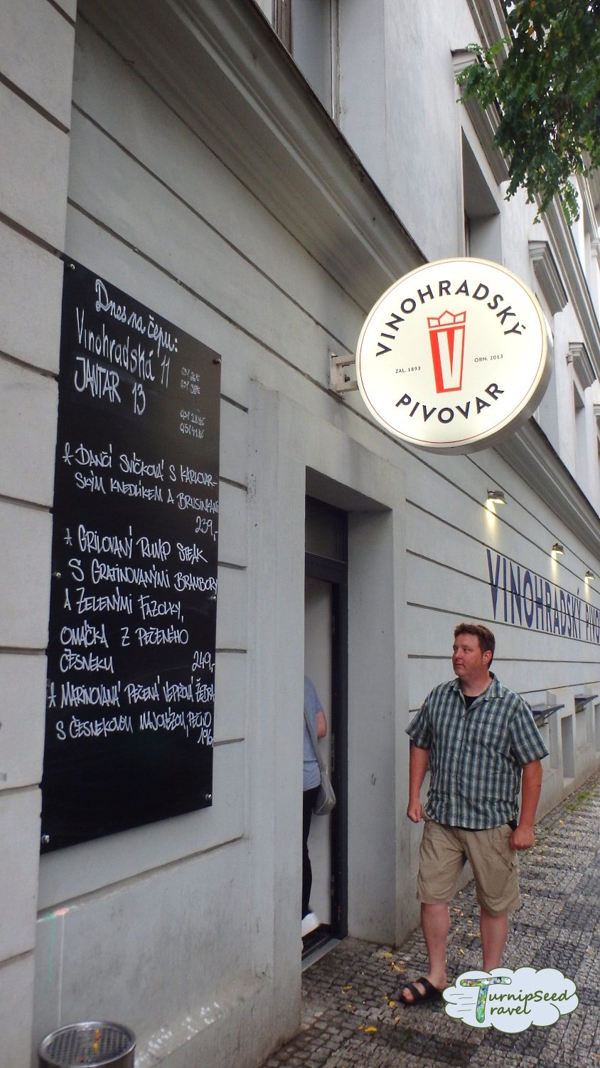 Standing outside Vinohradsky Pivovar on Prague's Best Beer Tour Picture
