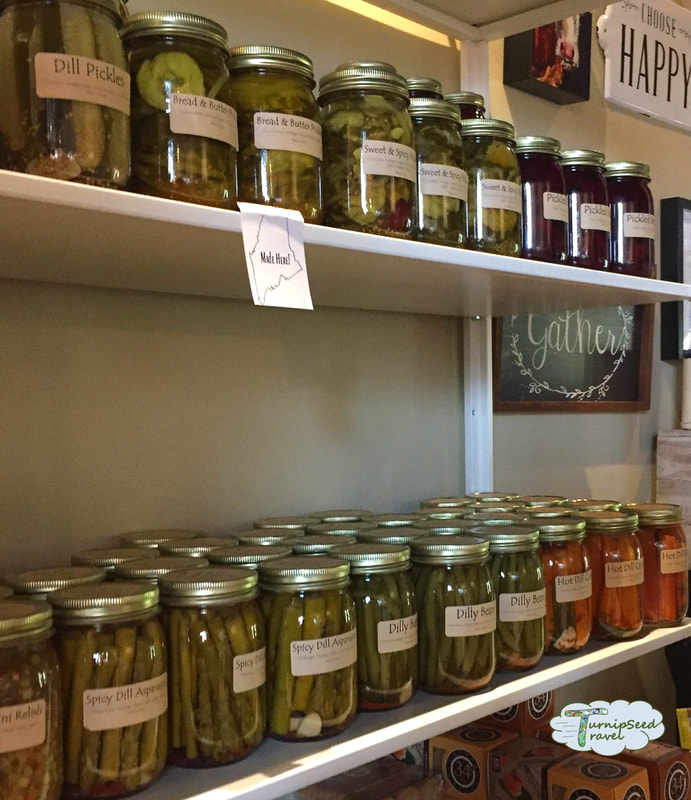 Pickles and preserves at Cabot Farmer's Annex in Portland Maine