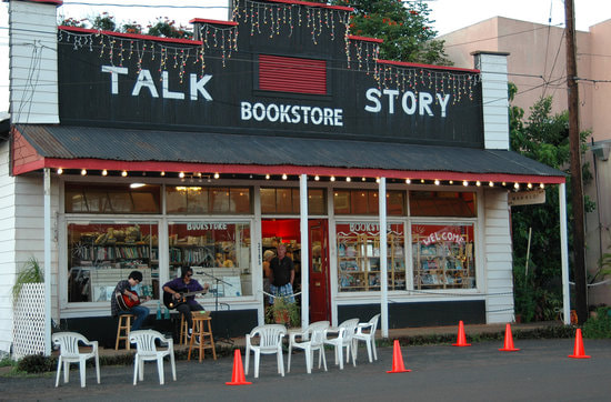 Black and white exterior of TalkStory bookstorePicture