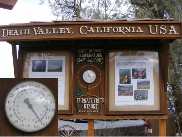 Photo of the Death Valley thermometer 