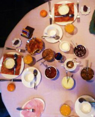 Photo of various breakfast items on a table Picture