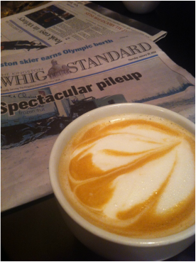 A gorgeous latte in Kingston's Sleepless Goat