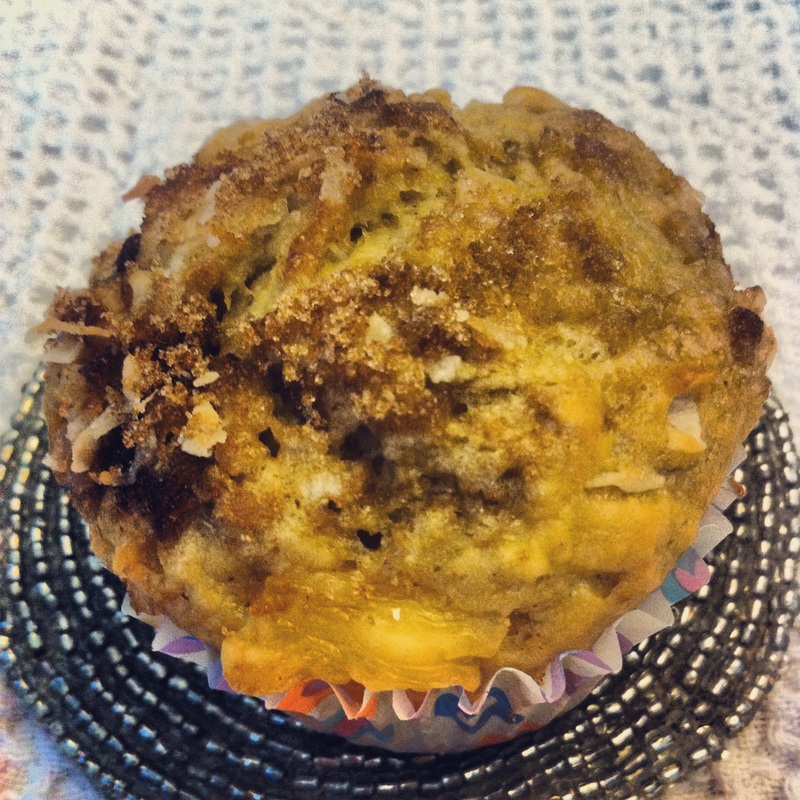 Close up of a muffin with a crumble topping Picture