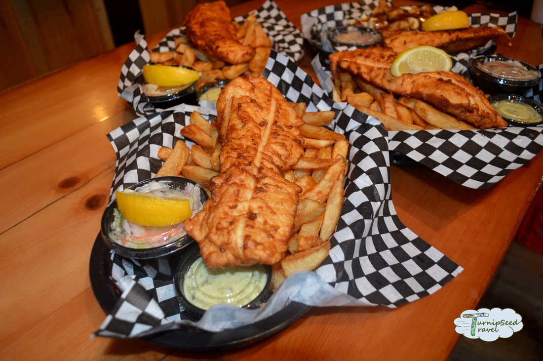 Fish and chips platters at Baked & Battered in Haliburton
