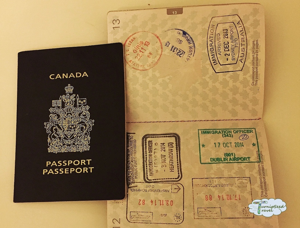 Image of an open passport
