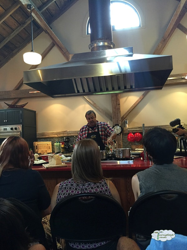 Sitting in on a cooking demonstration