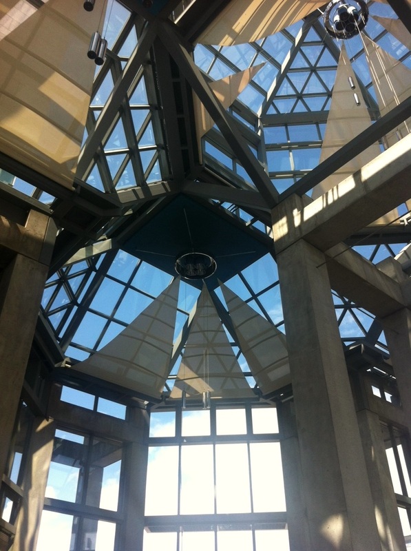 interior ceiling at the gallery with skylights