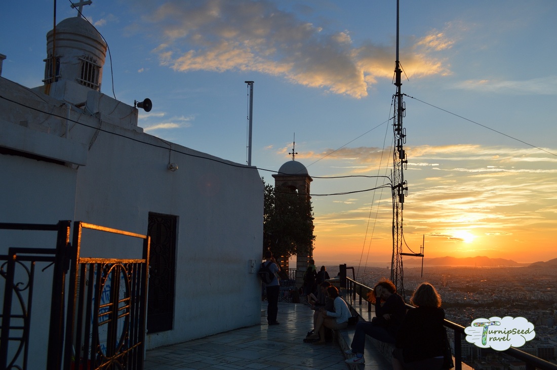 Sunset view of Lycabettus Hill, Athens