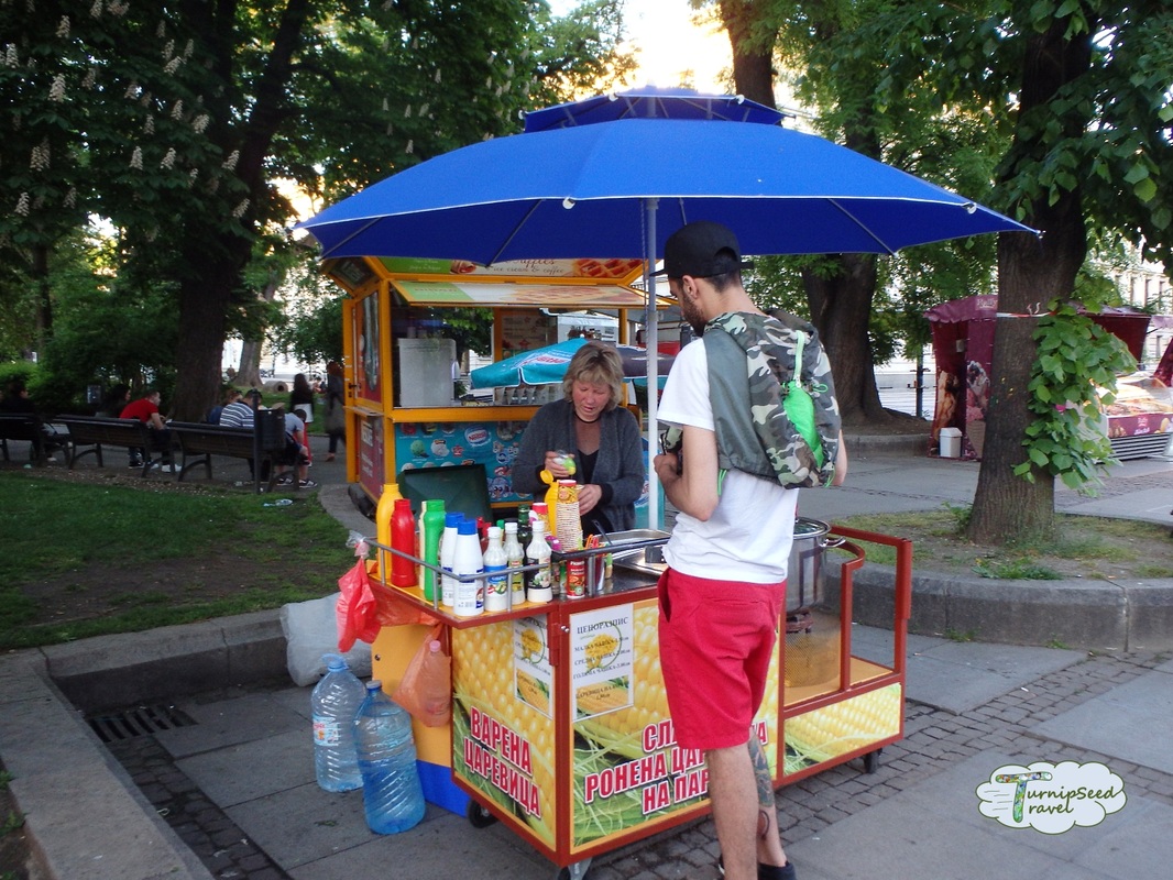 Corn vendor in Sofia