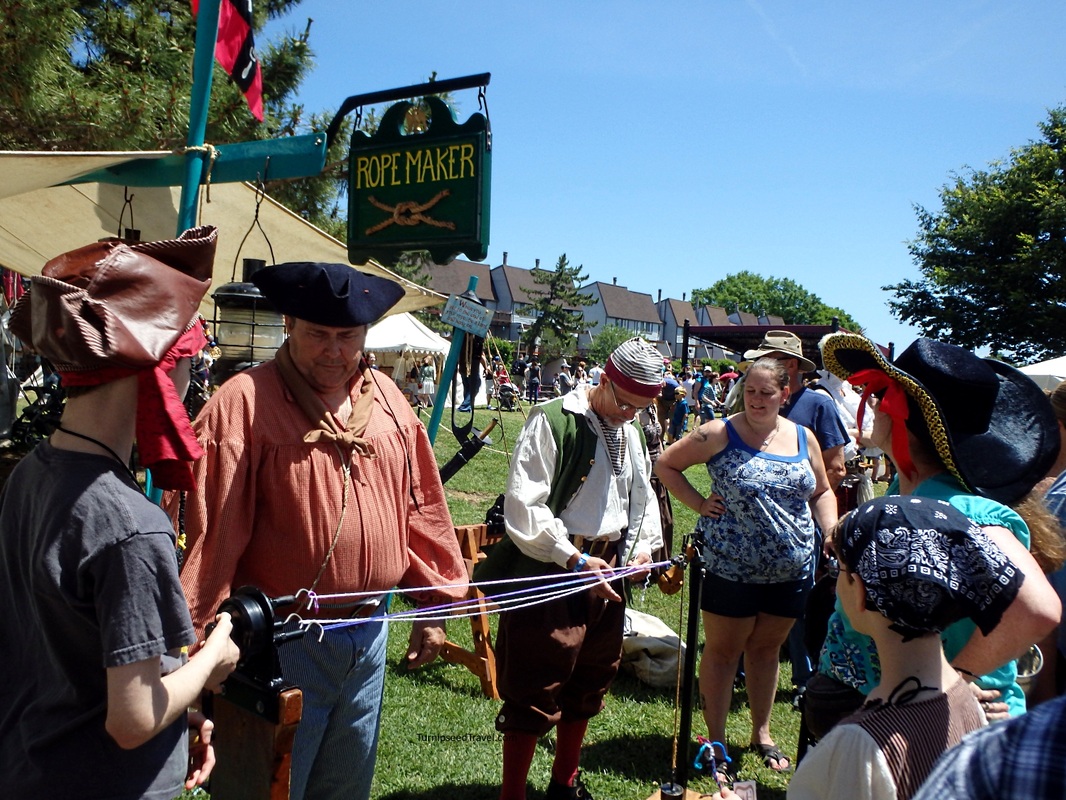 Rope making Hampton Virginia Blackbeard Pirate Festival 