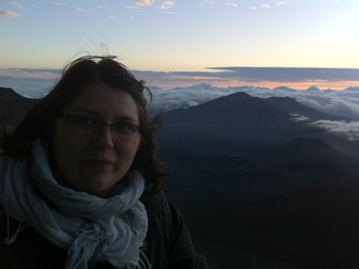 Vanessa at dawn in Maui at Haleakala Picture
