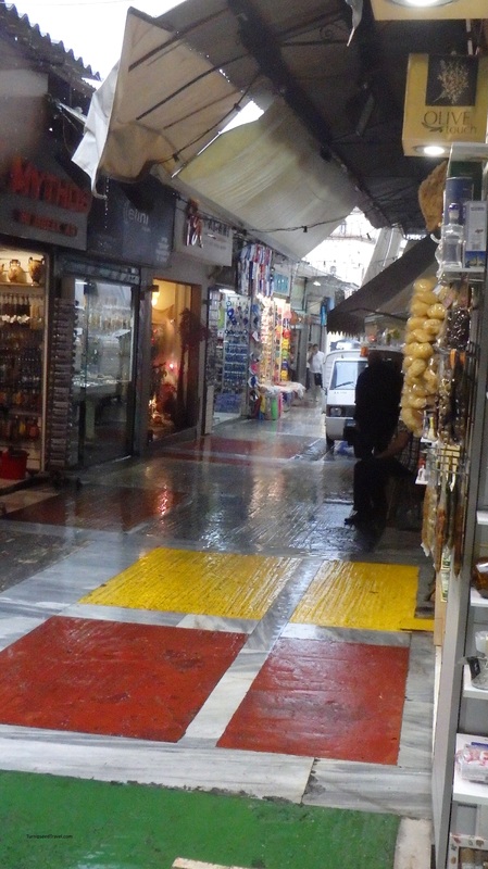 Monastiraki market in the rain Athens 