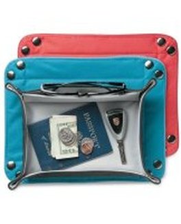 Aqua and red travel trays 