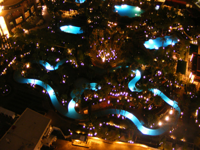 Night time view of the pool at MGM grand in Las Vegas Picture