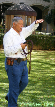 Hawaiian cowboy gives a demonstration Picture