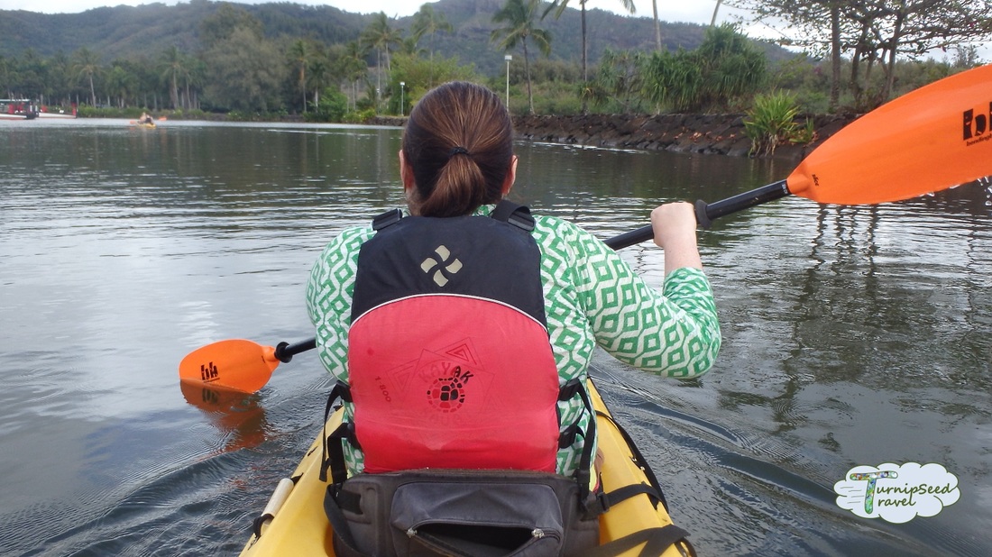 Kayaking in Kauai - Vanessa in the front of the boat Picture