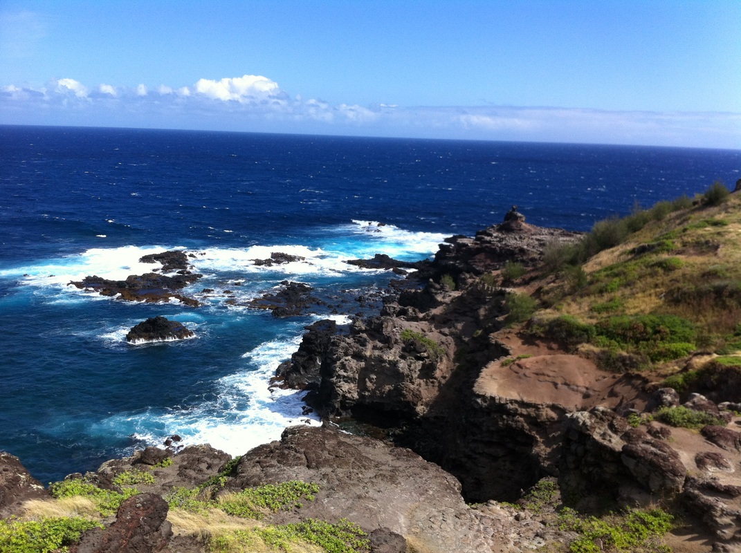 Blue ocean and a Maui cliff Picture