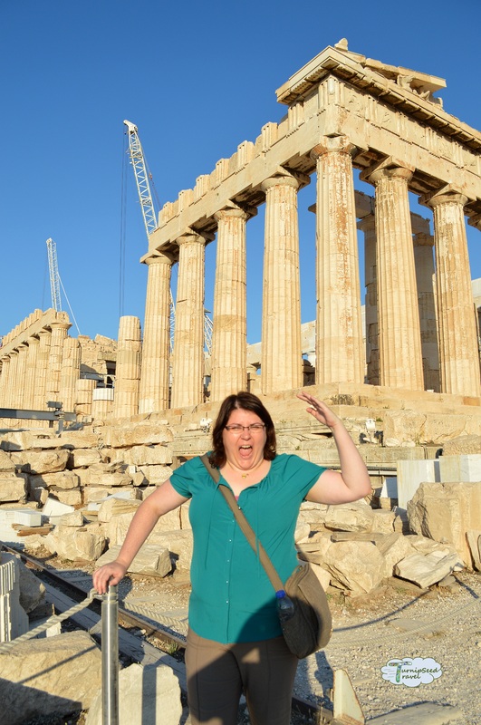 Vanessa in a green shirt in Acropolis Picture