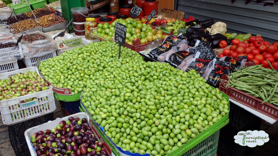 Fresh olives in the marketplace 