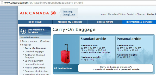 Air Canada Carry On