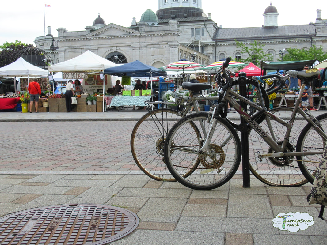 Bicycles outside Kingston City Hall and Market Square Picture