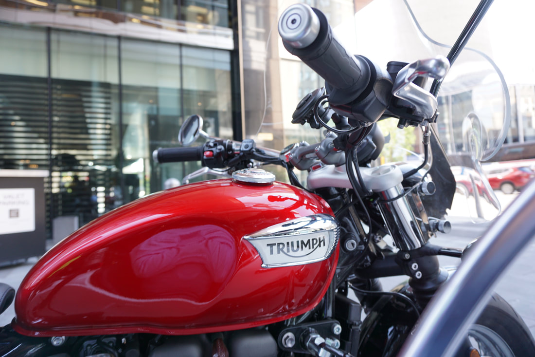 A red Triumph motorcycle Picture