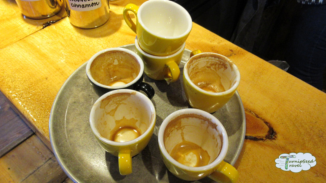 Quebec City Food Tour Île d’Orléans yellow espresso cups Picture