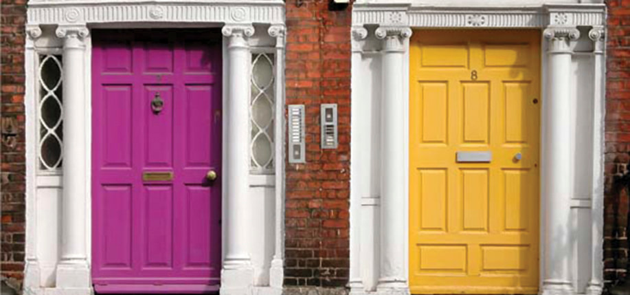 Exploring Dublin's Cozy side by TurnipseedTravel Purple and yellow door