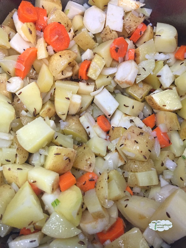 Root veggies and caraway seeds for soup Picture