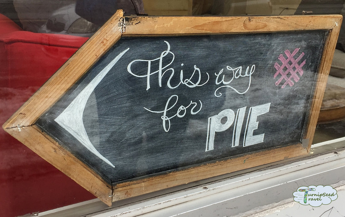 Discovering Perth Ontario Restaurants: This Way For Pie sign
