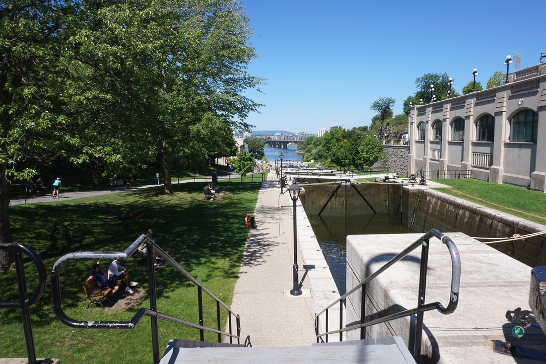 The Rideau Canal locks looking towards the Ottawa River 