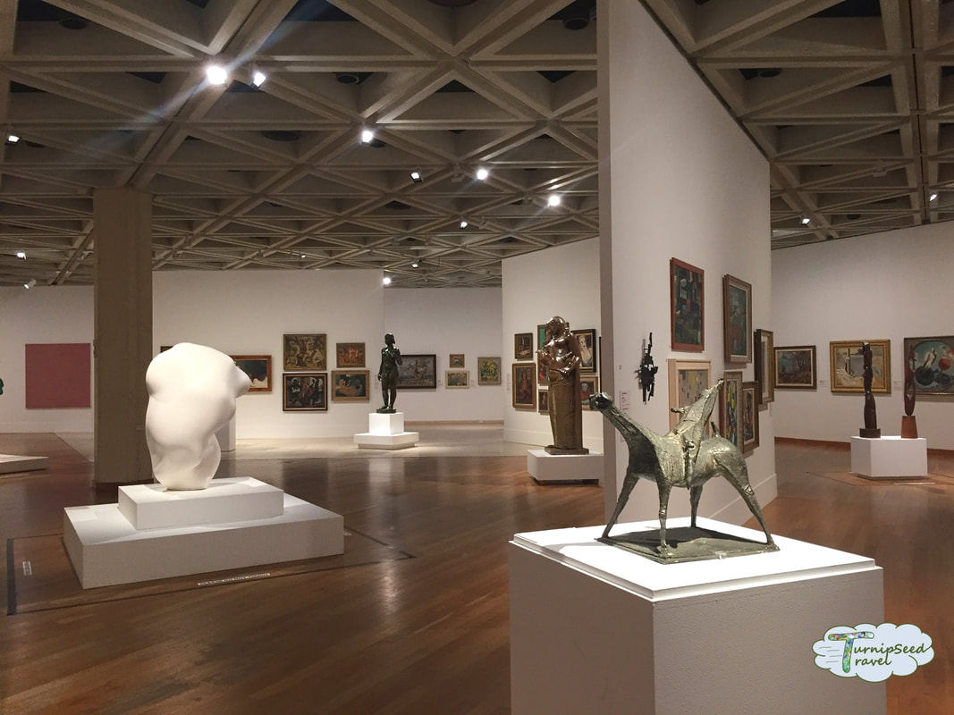Inside one of the main rooms at the Art Gallery of Western Australia. 