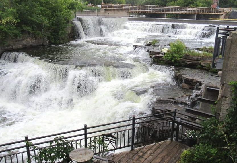 Series of small waterfalls near a mill in Almonte Ontario Picture