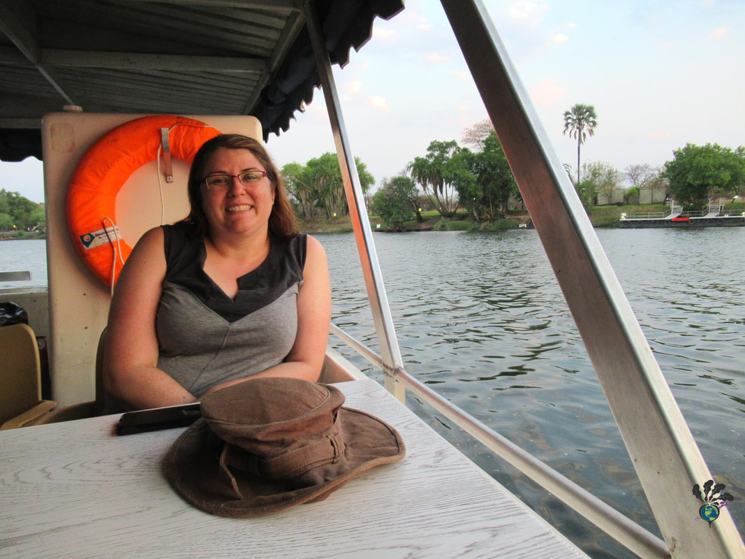 Sunset river cruise on the Zambezi River in Victoria Falls Zimbabwe: Picture of Vanessa on the boat