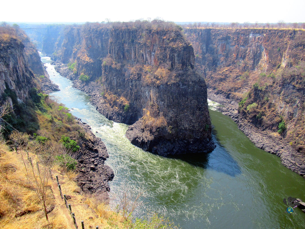 Shot of the lower Zambezi river and gorge in Victoria Falls Picture