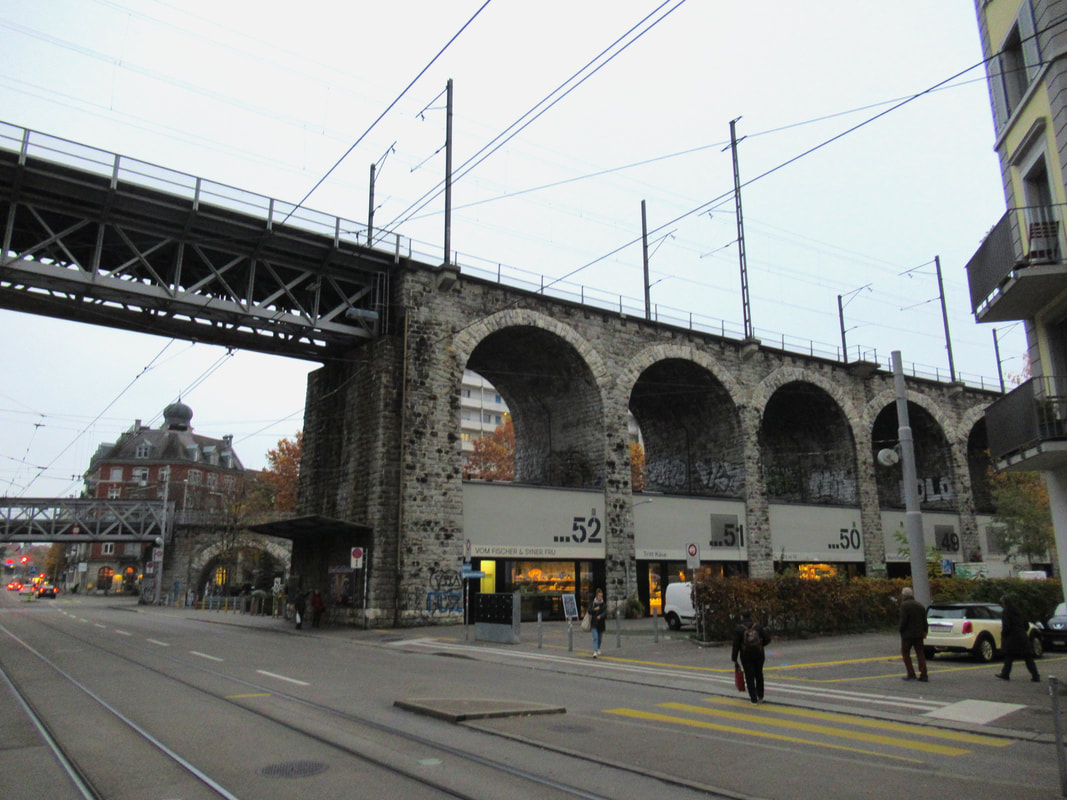 Train bridge and arches at the viaduct